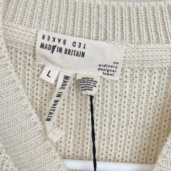 Ted Baker Mens Stitch Mix Crew Jumper Knitwear Sweater 100% Wool Size Large - Picture 5 of 11